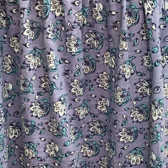 LUCKY BRAND NWT OFF THE SHOULDER TOP BLOUSE SHORT BALLOON SLEEVES FLORAL PRINT - Picture 7 of 8